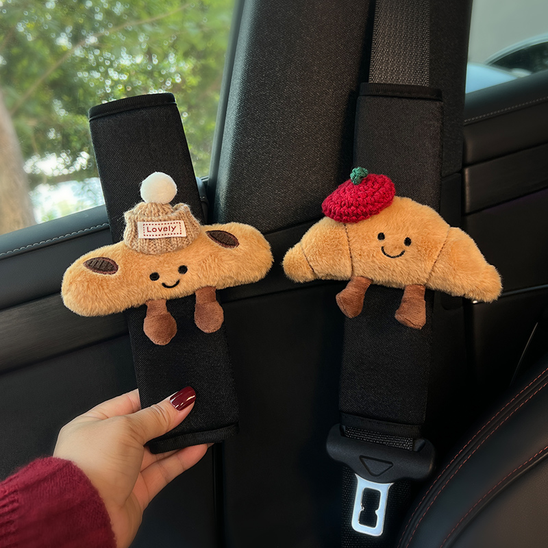 Car Accessories Juicy Couture - 2pcs Cute Croissant Car Seat Belt