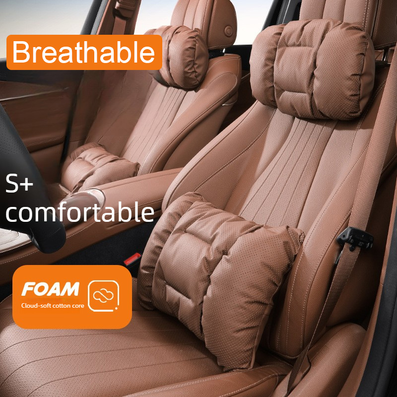 Car Accessories Nearby - Car Headrest PU Leather Neck Support