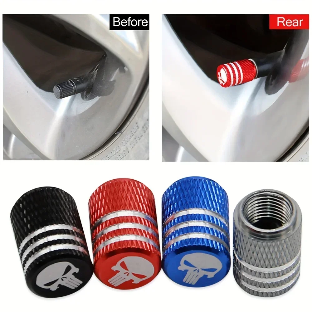 NEW 4pcs Skull Pattern Tire Va – Steering Wheel Cover recenzja i cena